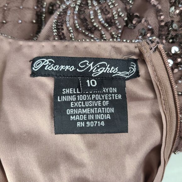 Pisarro Nights Beaded Gown 10 Embellished Mauve Purple Mother Of The Bride FLAW - Picture 15 of 16